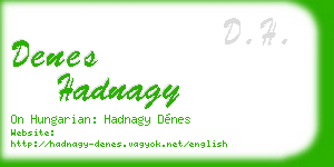 denes hadnagy business card
