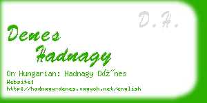 denes hadnagy business card